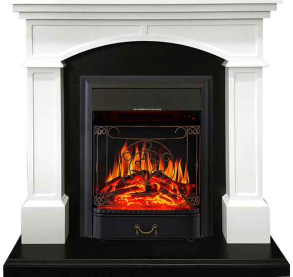 Каминокомплект Langford - Белый с черным с очагом Majestic FX Black