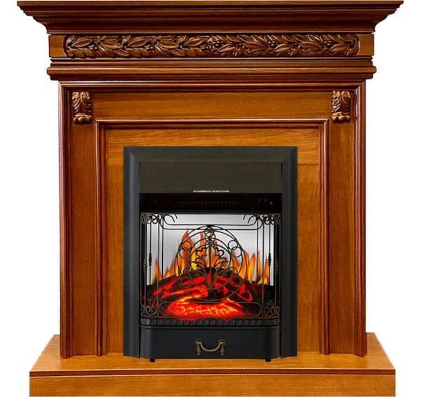 Каминокомплект Valletta - Орех с очагом Majestic FX M Black