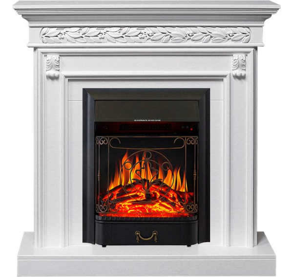 Каминокомплект Valletta - Белый (Ширина 1040 мм) с очагом Majestic FX Black