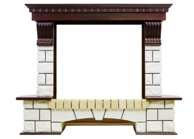 Портал Pierre Luxe - Темный дуб / Белый (Ширина 1320мм)