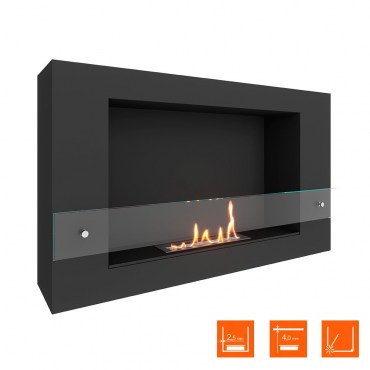 Очаг SteelHeat WALL LONG 900 LITE черный