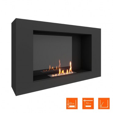 Очаг SteelHeat WALL LONG 900 LITE черный