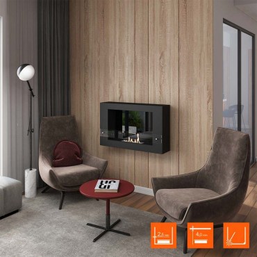 Очаг SteelHeat WALL LONG 900 LITE черный