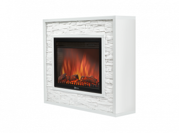 Портал Firelight Loft 30 камень белый, белая эмаль